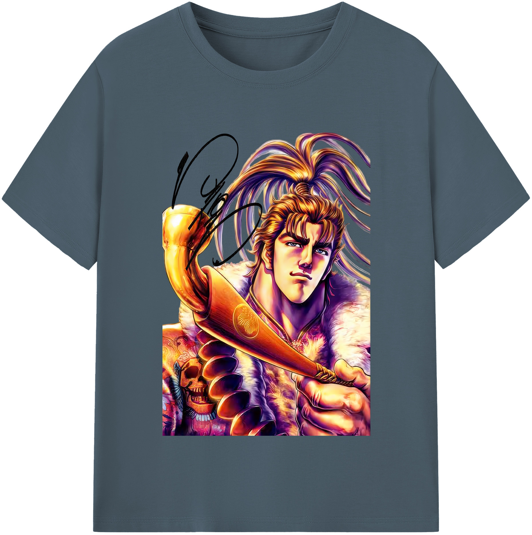 （画像用） 北斗の拳 Fist of the North Star 綿100％半袖Tシャツ（フロントプリント）